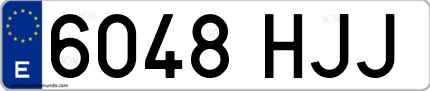 Ejemplo de matrícula de coche ordinaria 6048 HJJ