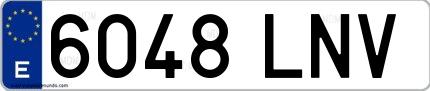 Ejemplo de matrícula española 6048 LNV