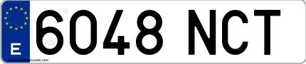 Ejemplo de matrícula española 6048 NCT