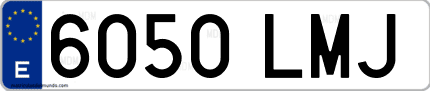 Ejemplo de matrícula de coche ordinaria 6050 LMJ