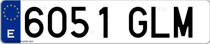 Ejemplo de matrícula española 6051 GLM