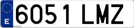 Ejemplo de matrícula española 6051 LMZ
