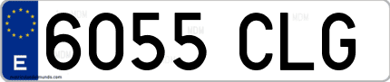 Ejemplo de matrícula de coche ordinaria 6055 CLG