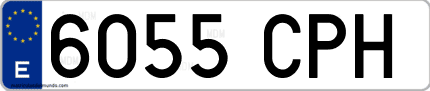 Ejemplo de matrícula de coche ordinaria 6055 CPH