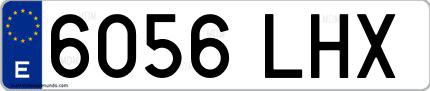 Ejemplo de matrícula española 6056 LHX