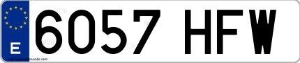 Ejemplo de matrícula española 6057 HFW