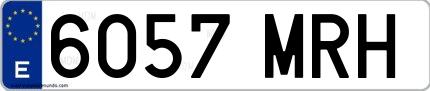 Ejemplo de matrícula española 6057 MRH