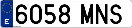 Ejemplo de matrícula española 6058 MNS