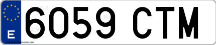 Ejemplo de matrícula de coche ordinaria 6059 CTM