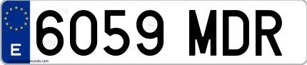 Ejemplo de matrícula de coche ordinaria 6059 MDR