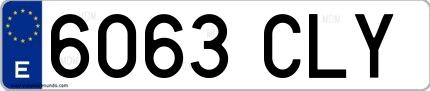 Ejemplo de matrícula española 6063 CLY