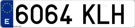 Ejemplo de matrícula española 6064 KLH