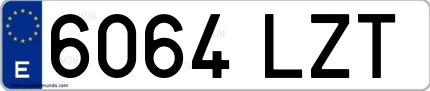 Ejemplo de matrícula española 6064 LZT