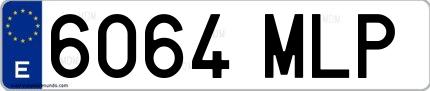 Ejemplo de matrícula española 6064 MLP