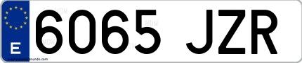 Ejemplo de matrícula española 6065 JZR