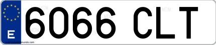 Ejemplo de matrícula española 6066 CLT