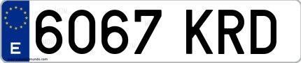 Ejemplo de matrícula española 6067 KRD