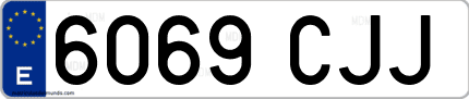 Ejemplo de matrícula de coche ordinaria 6069 CJJ