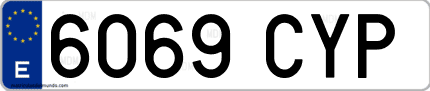 Ejemplo de matrícula de coche ordinaria 6069 CYP