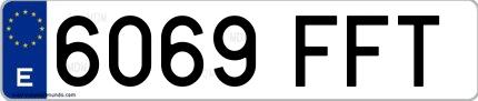 Ejemplo de matrícula española 6069 FFT