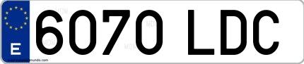Ejemplo de matrícula española 6070 LDC