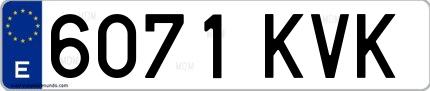 Ejemplo de matrícula española 6071 KVK