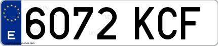 Ejemplo de matrícula española 6072 KCF