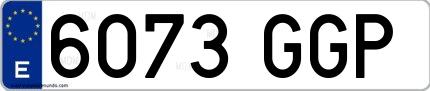 Ejemplo de matrícula española 6073 GGP
