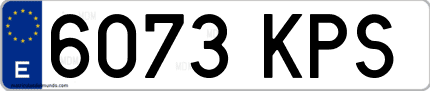 Ejemplo de matrícula de coche ordinaria 6073 KPS
