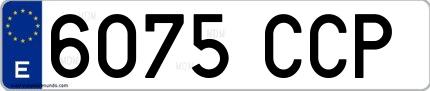 Ejemplo de matrícula española 6075 CCP