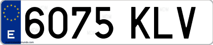 Ejemplo de matrícula de coche ordinaria 6075 KLV
