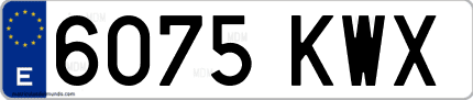 Ejemplo de matrícula de coche ordinaria 6075 KWX