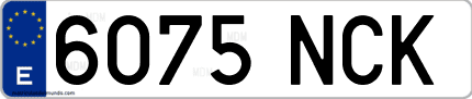 Ejemplo de matrícula de coche ordinaria 6075 NCK