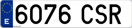 Ejemplo de matrícula de coche ordinaria 6076 CSR