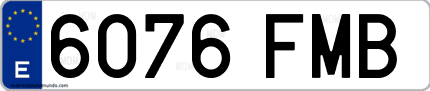 Ejemplo de matrícula de coche ordinaria 6076 FMB