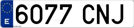 Ejemplo de matrícula española 6077 CNJ