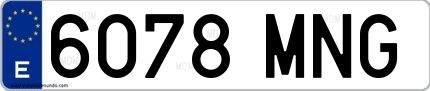Ejemplo de matrícula española 6078 MNG