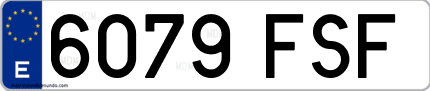 Ejemplo de matrícula de coche ordinaria 6079 FSF