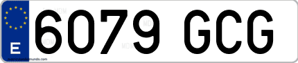 Ejemplo de matrícula de coche ordinaria 6079 GCG