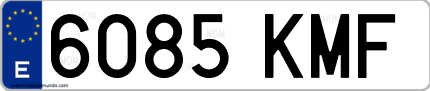 Ejemplo de matrícula de coche ordinaria 6085 KMF
