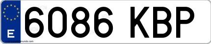 Ejemplo de matrícula española 6086 KBP