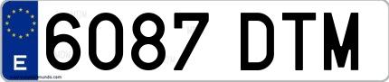Ejemplo de matrícula española 6087 DTM