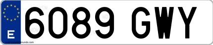 Ejemplo de matrícula española 6089 GWY