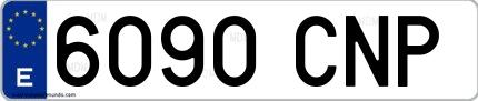 Ejemplo de matrícula española 6090 CNP