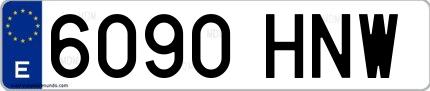 Ejemplo de matrícula española 6090 HNW