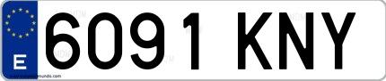 Ejemplo de matrícula española 6091 KNY