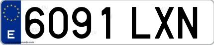 Ejemplo de matrícula española 6091 LXN
