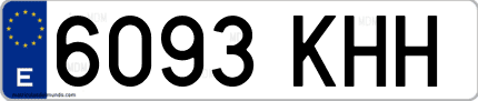Ejemplo de matrícula de coche ordinaria 6093 KHH