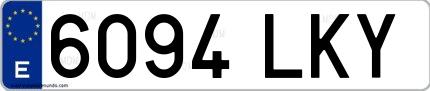 Ejemplo de matrícula española 6094 LKY