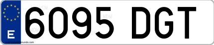 Ejemplo de matrícula española 6095 DGT